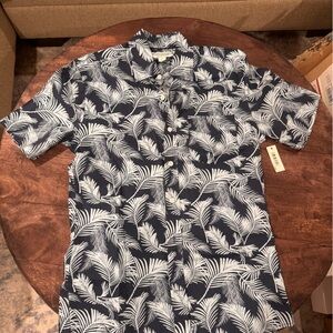 Men’s Amazon Essentials Dark Blue Palm Leaf Shirt